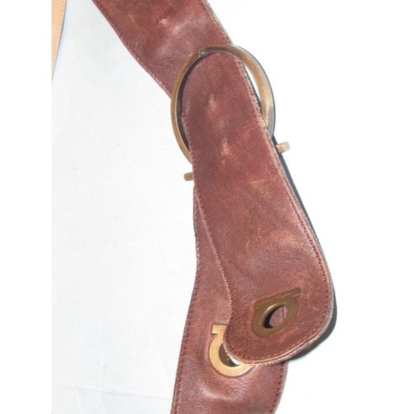 Salvatore Ferragamo Gancini Brown Leather Belt main image 8
